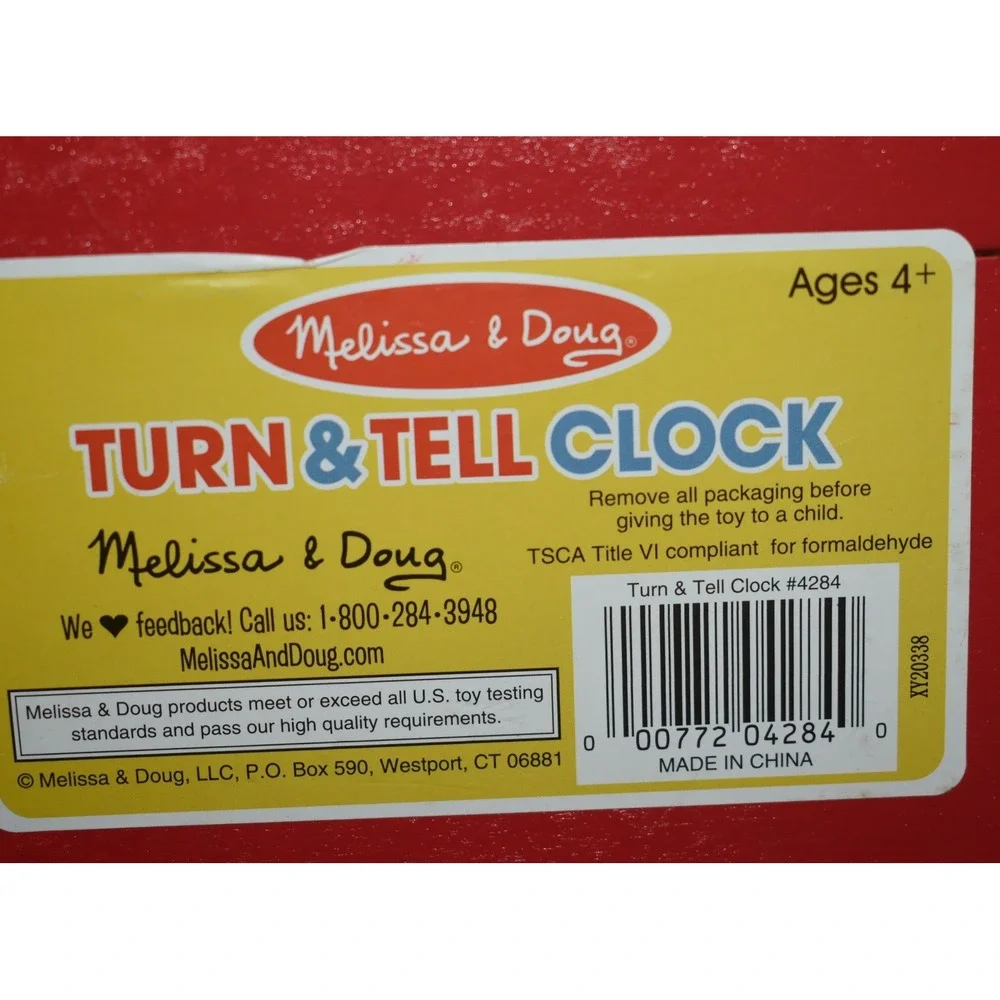 Melissa & Doug Turn & Tell Wooden Educational Learning Clock Toy 4284 Classic